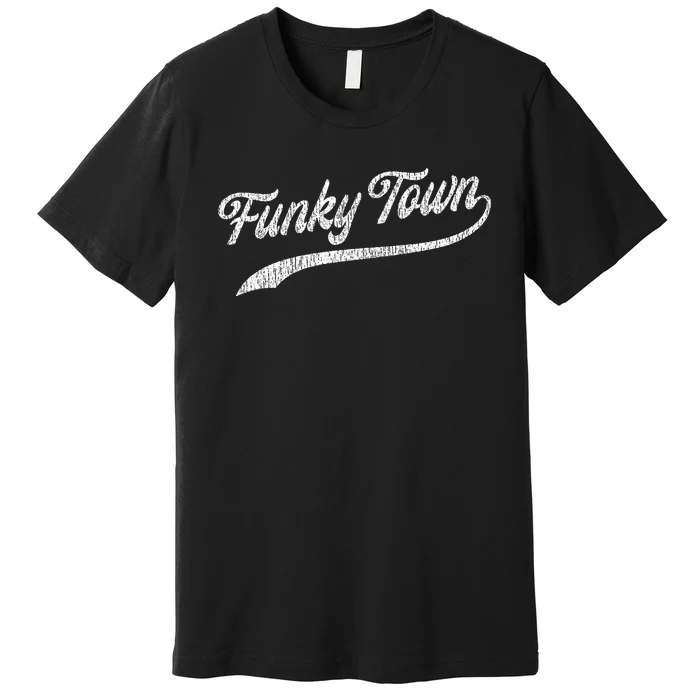 FUNKY TOWN Fort Worth TX Baseball Style Design With Details Premium T-Shirt