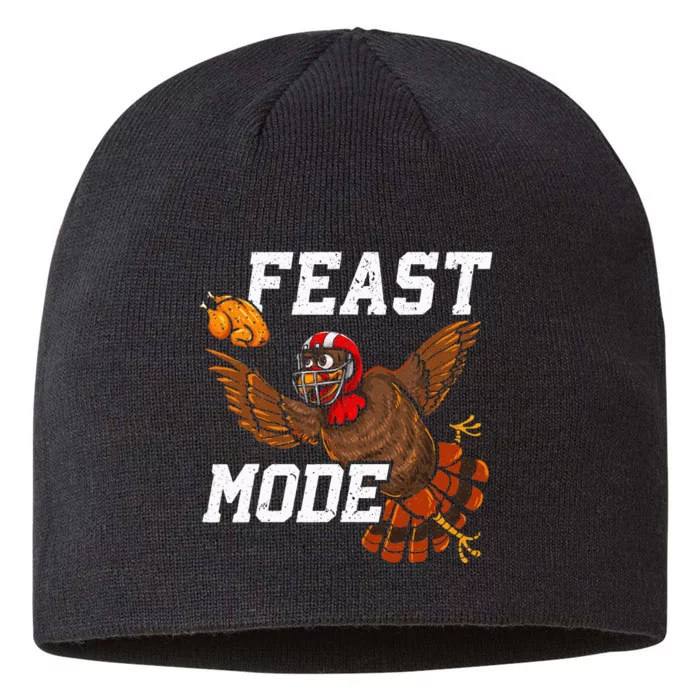 Football Thanksgiving Feast Mode Turkey Thanksgiving 8 1/2in Sustainable Knit Beanie