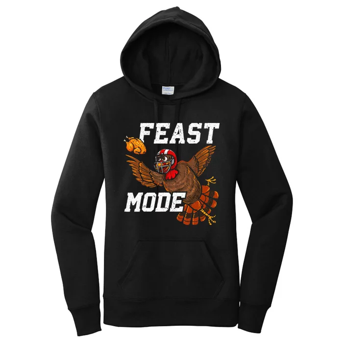 Football Thanksgiving Feast Mode Turkey Thanksgiving Women's Pullover Hoodie