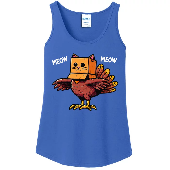 Funny Turkey Face To Celebrate Thanksgiving Gift Ladies Essential Tank