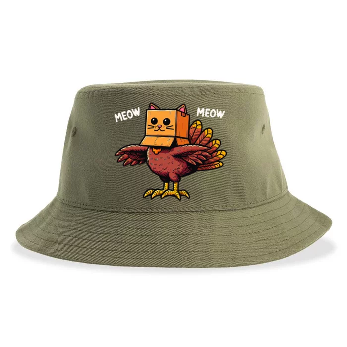 Funny Turkey Face To Celebrate Thanksgiving Gift Sustainable Bucket Hat