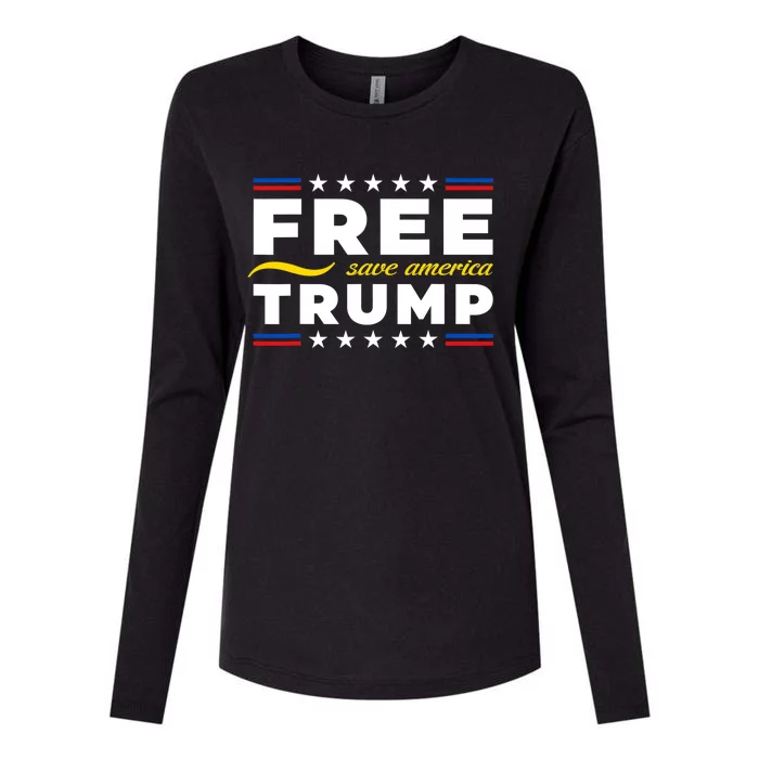 Free Trump Free Donald Trump 2024 Womens Cotton Relaxed Long Sleeve T-Shirt