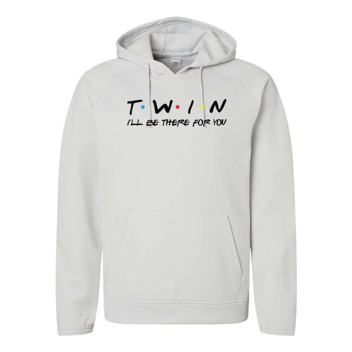 Funny Twin Friends Theme Twin Performance Fleece Hoodie