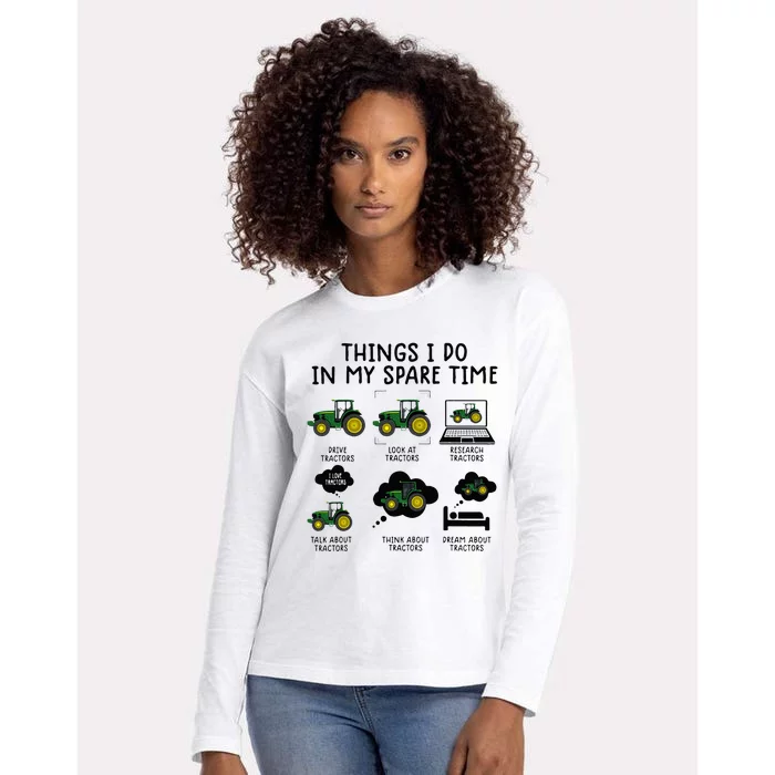 Funny Tractor Farming Womens Cotton Relaxed Long Sleeve T-Shirt