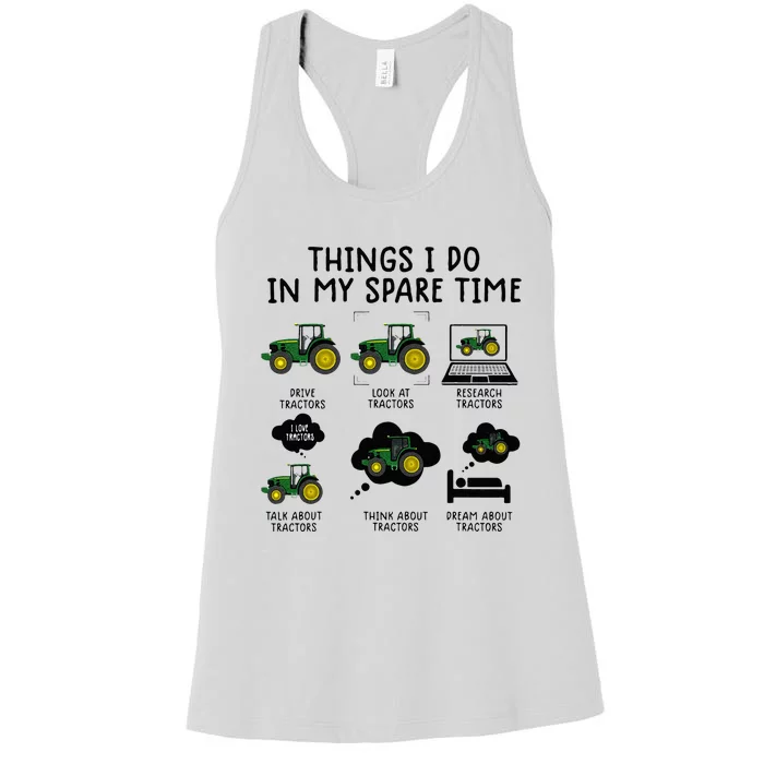 Funny Tractor Farming Women's Racerback Tank