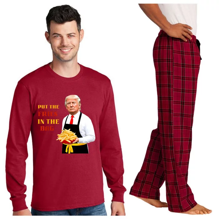 Funny Trump Fast Food Put The Fries In The Bag 2024 Long Sleeve Pajama Set