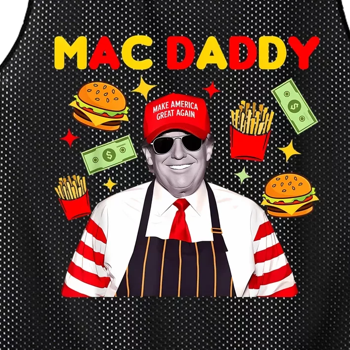 Funny Trump Fries Making Fries Mac Daddy Mesh Reversible Basketball Jersey Tank