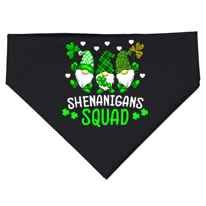 Funny Time For Shenanigans Squad St Patrick's Day Gnomes USA-Made Doggie Bandana