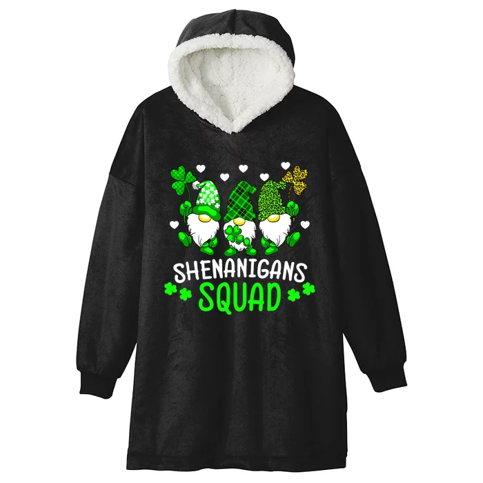 Funny Time For Shenanigans Squad St Patrick's Day Gnomes Hooded Wearable Blanket