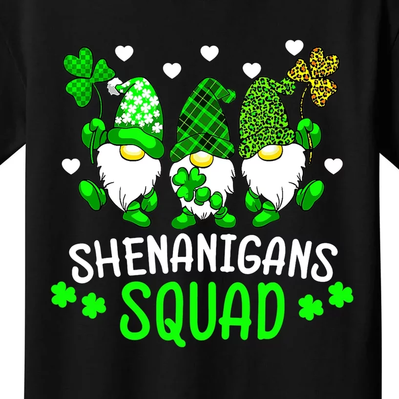 Funny Time For Shenanigans Squad St Patrick's Day Gnomes Kids T-Shirt