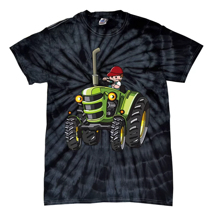 Farm Tractor Future Farmer Mini Tractor Lover Tie-Dye T-Shirt