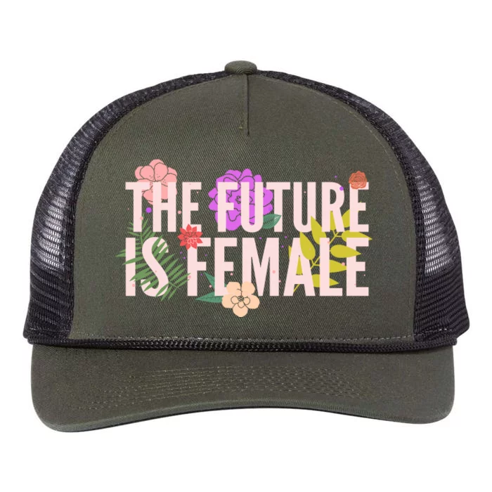 Floral The Future Is Female Retro Rope Trucker Hat Cap