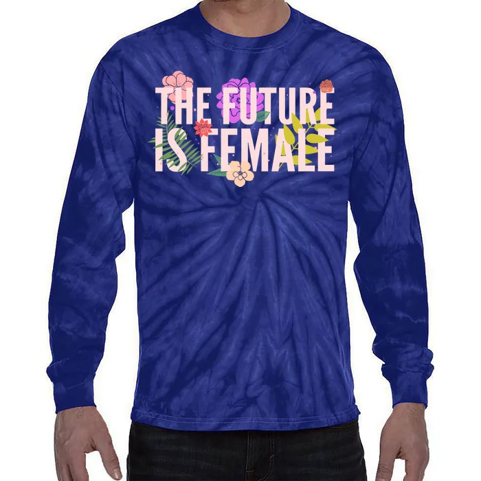 Floral The Future Is Female Tie-Dye Long Sleeve Shirt