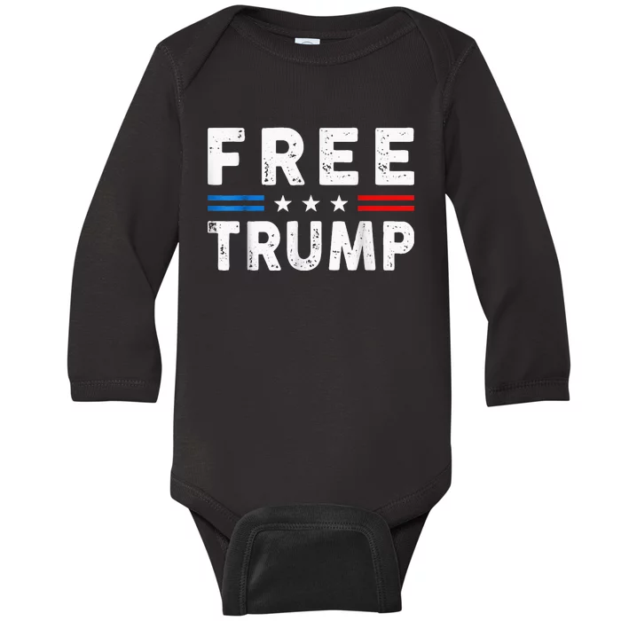 Free Trump Free Donald Trump 2024 Essential Baby Long Sleeve Bodysuit