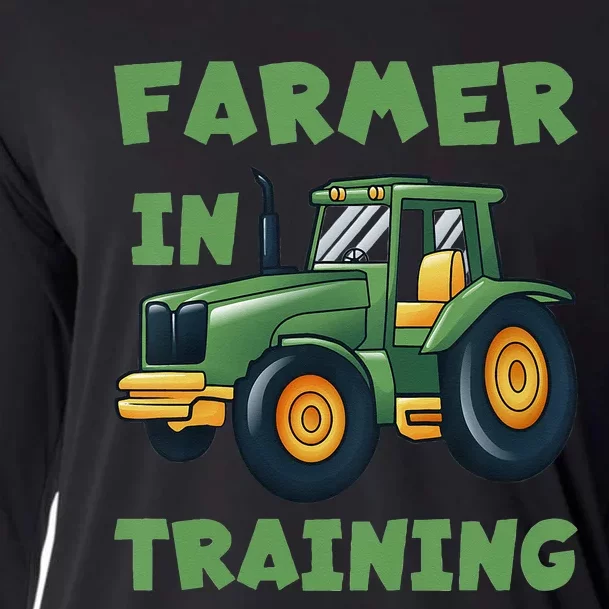 Funny Tractor Farmer In Training Tractor Cooling Performance Long Sleeve Crew