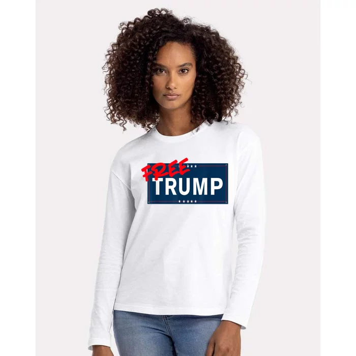 Free Donald Trump Republican Support Womens Cotton Relaxed Long Sleeve T-Shirt