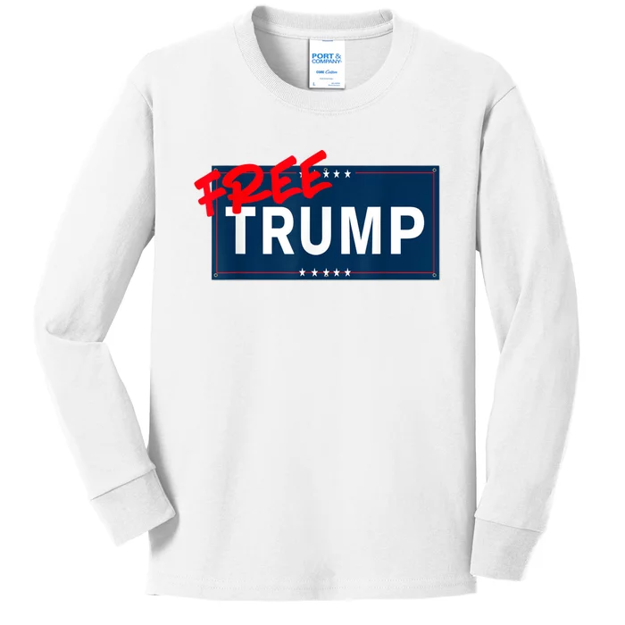 Free Donald Trump Republican Support Kids Long Sleeve Shirt