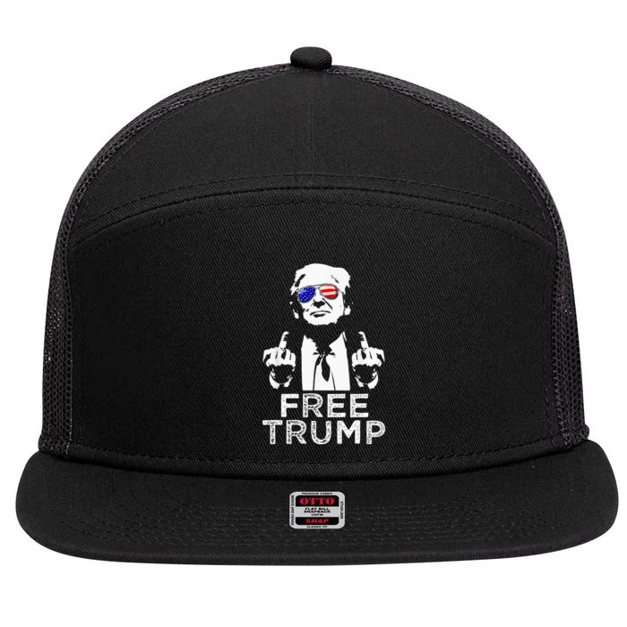 Free Trump Free Donald Trump 2024 Pullover Hoodie 7 Panel Mesh Trucker Snapback Hat