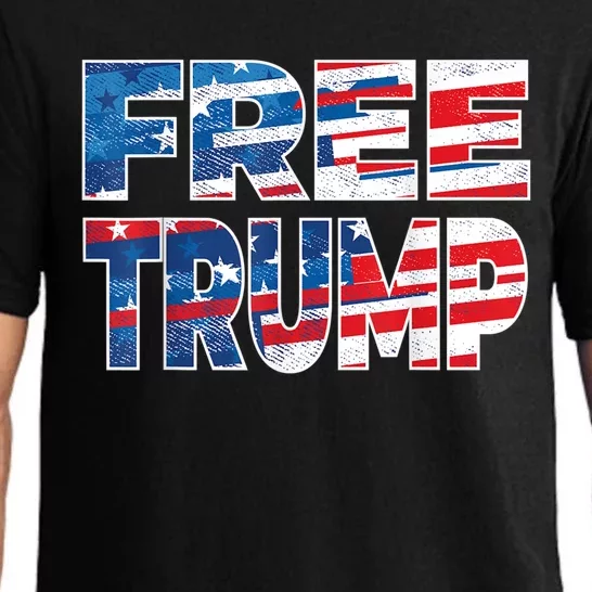 Free Trump Free Donald Trump Distressed Fonts Pajama Set