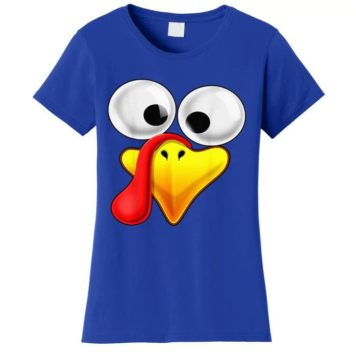 Funny Turkey Family Thanksgiving Turkey Face Friendsgiving Women's T-Shirt