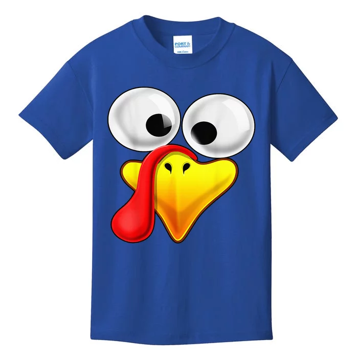 Funny Turkey Family Thanksgiving Turkey Face Friendsgiving Kids T-Shirt