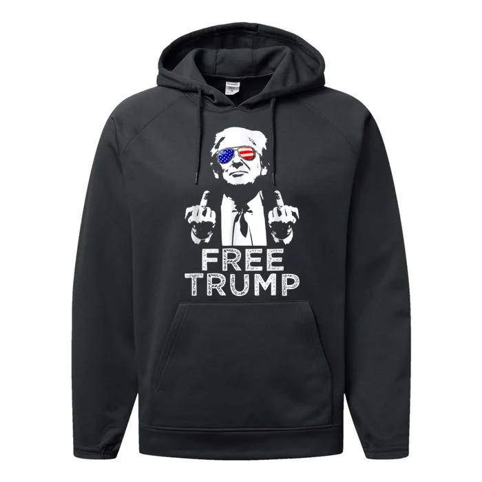 Free Trump, Free Donald Trump Performance Fleece Hoodie