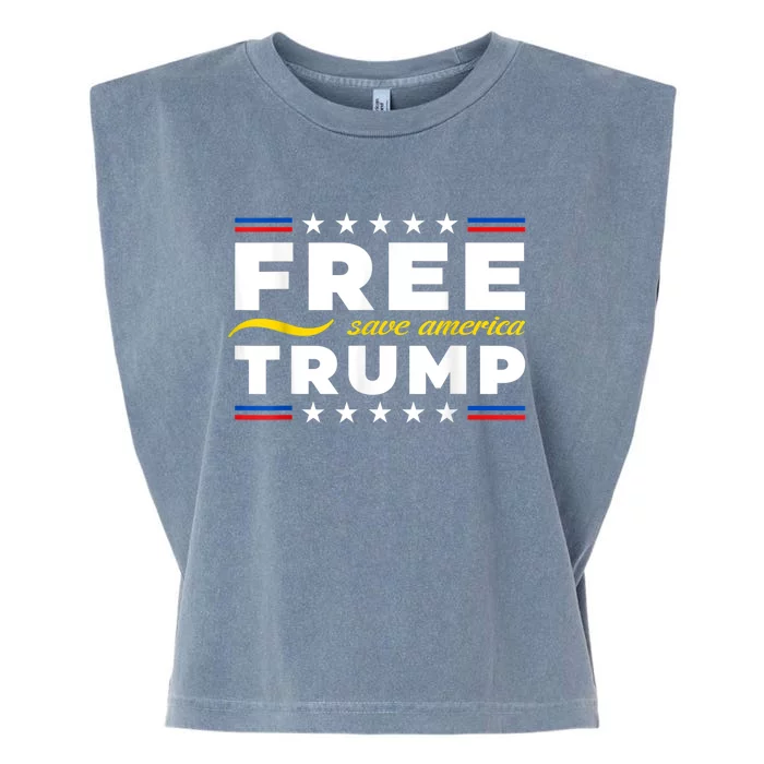 Free Trump, Free Donald Trump 2024 Garment-Dyed Women's Muscle Tee