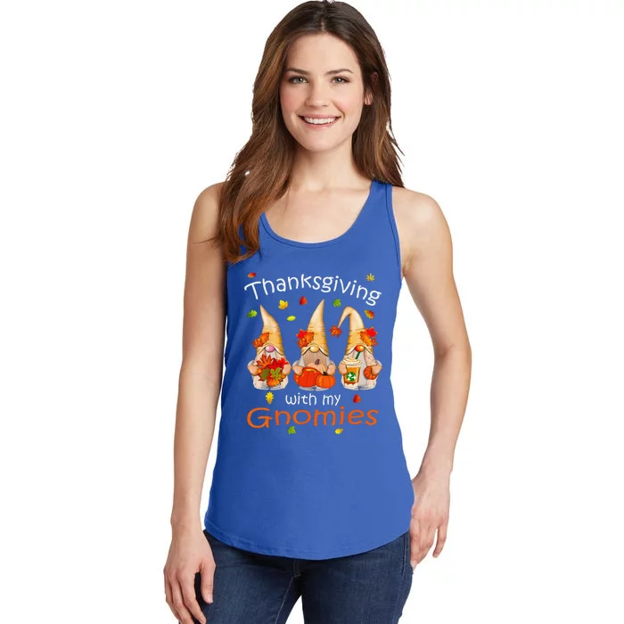 Funny Thanksgiving For Funny Gnome Gnomies Lover Ladies Essential Tank