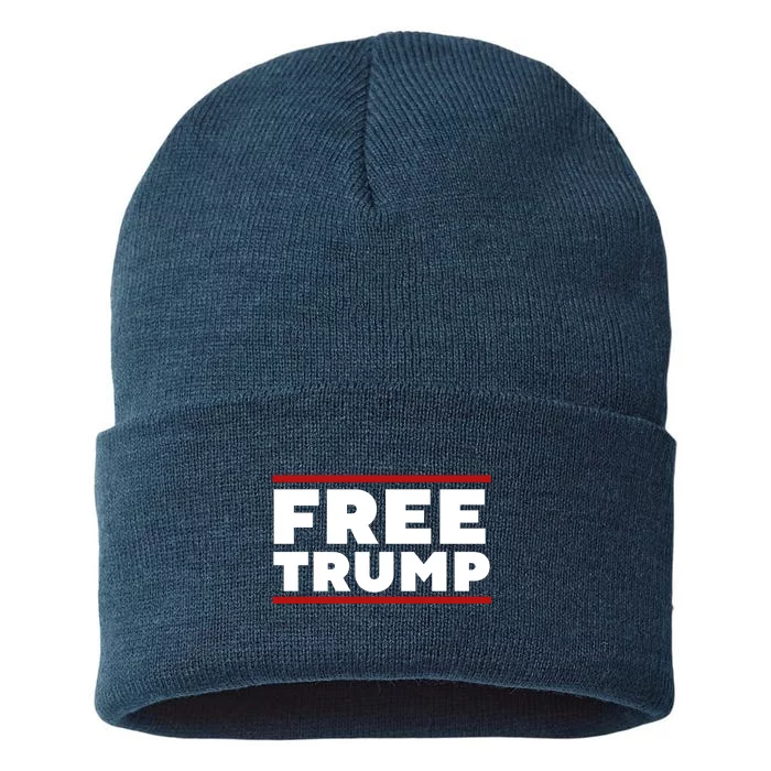 Free Trump Free Donald Trump I Stand With Trump Sustainable Knit Beanie