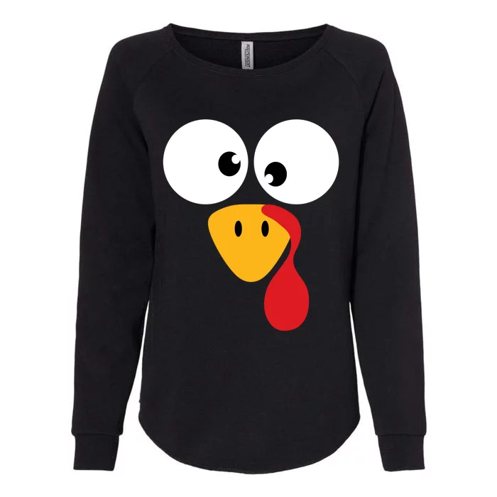 Funny Turkey Face For Thanksgiving Family Costume Funny Gift Womens California Wash Sweatshirt