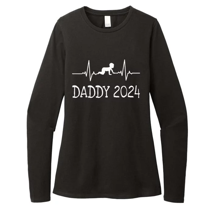 First Time Father Gifts New Dad Expecting Daddy 2024 Womens CVC Long Sleeve Shirt