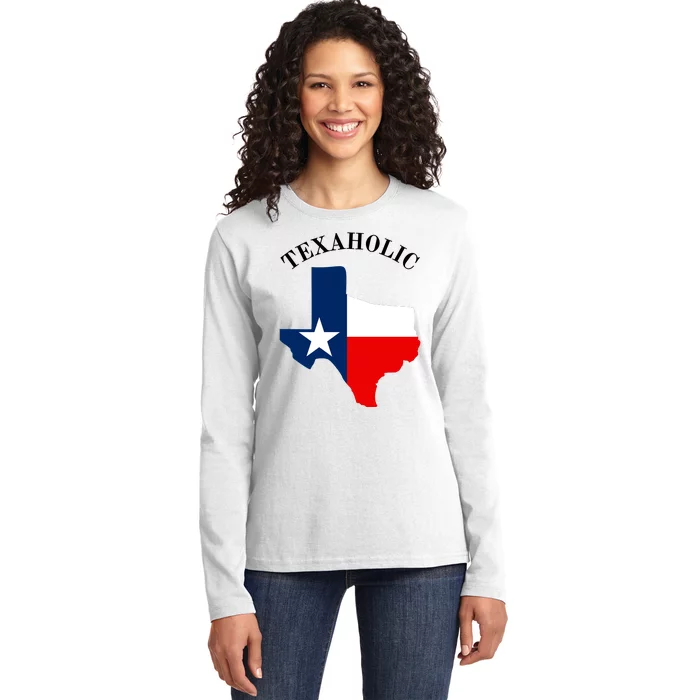 Funny Texaholic Ladies Long Sleeve Shirt