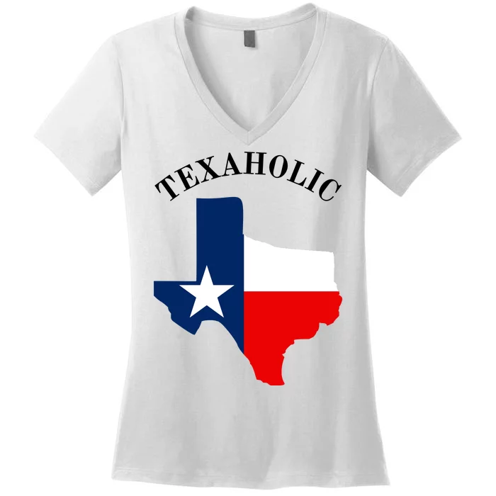 Funny Texaholic Women's V-Neck T-Shirt