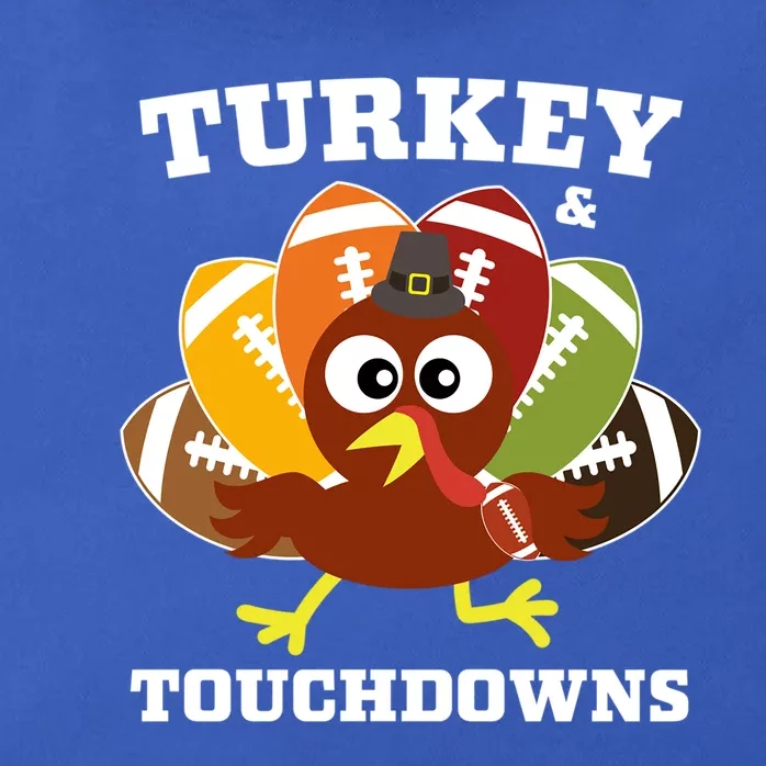 Funny Thanksgiving Football Turkey And Touchdowns Gift Zip Tote Bag