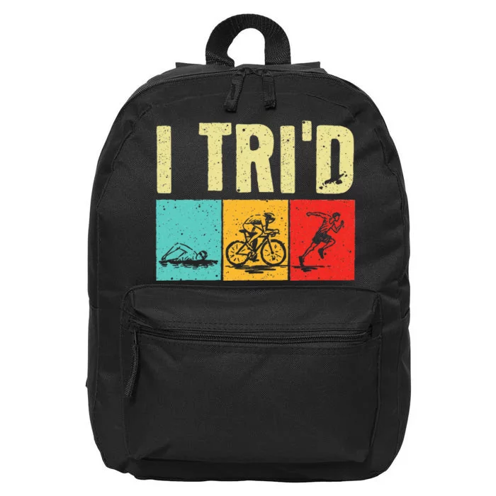 Funny Triathlon For Women Cyclist Swimmer Triathletes 16 in Basic Backpack