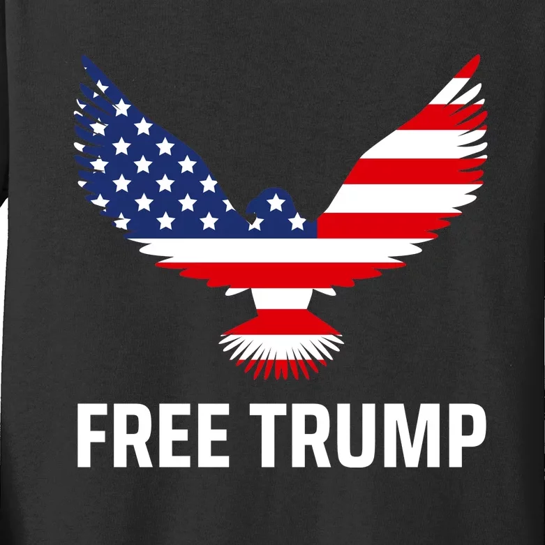 Free Trump Free Donald Trump I Stand With Trump Kids Long Sleeve Shirt