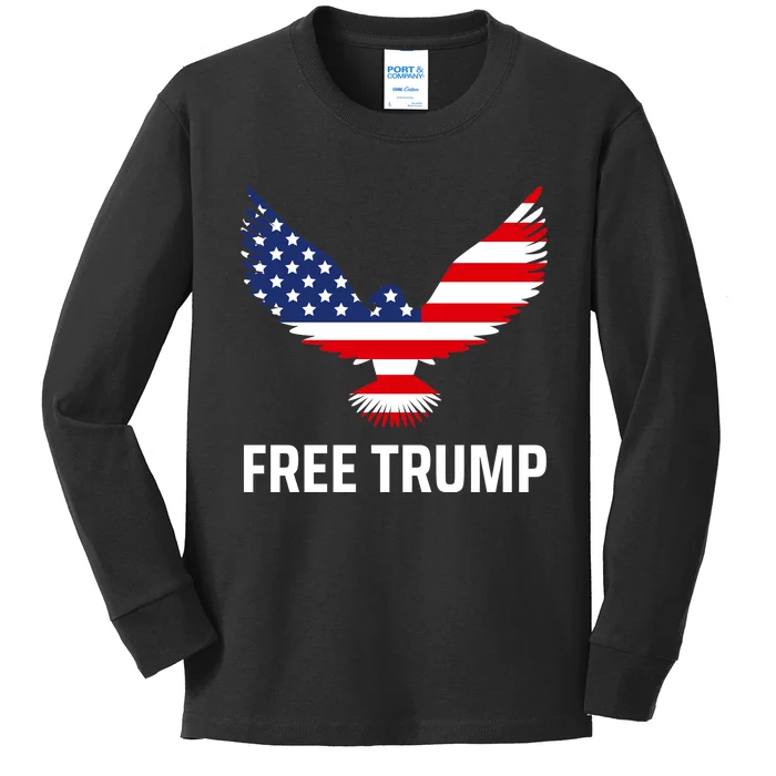 Free Trump Free Donald Trump I Stand With Trump Kids Long Sleeve Shirt