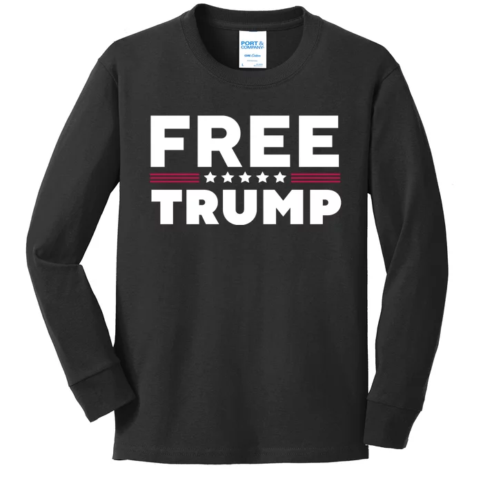 Free Trump Free Donald Trump I Stand With Trump Kids Long Sleeve Shirt