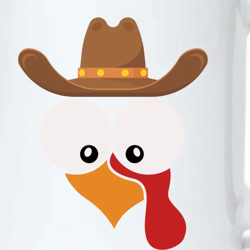 Funny Turkey Face With Cow Hat Thanksgiving Day Matching Great Gift Black Color Changing Mug