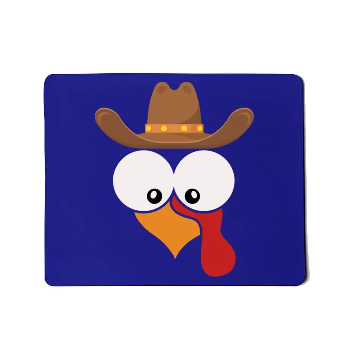 Funny Turkey Face With Cow Hat Thanksgiving Day Matching Great Gift Mousepad