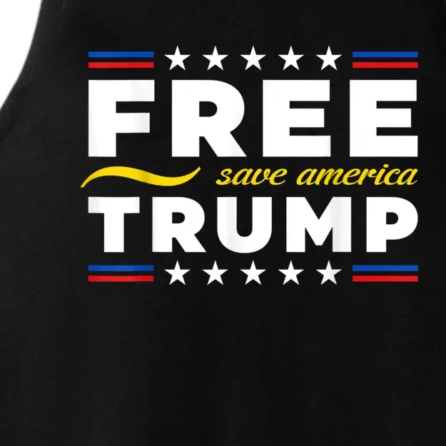 Free Trump, Free Donald Trump 2024 Ladies Tri-Blend Wicking Tank