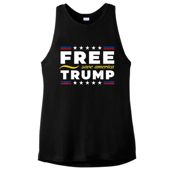 Free Trump, Free Donald Trump 2024 Ladies Tri-Blend Wicking Tank