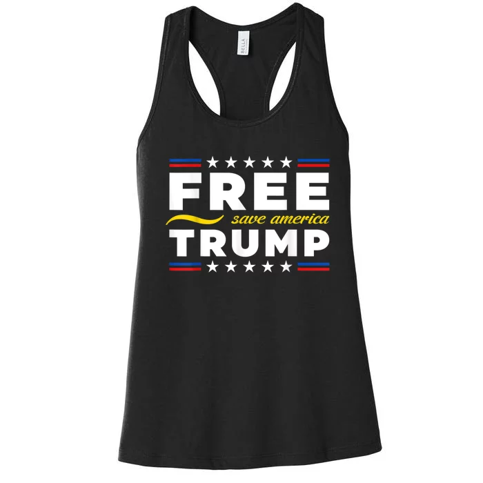 Free Trump, Free Donald Trump 2024 Women's Racerback Tank