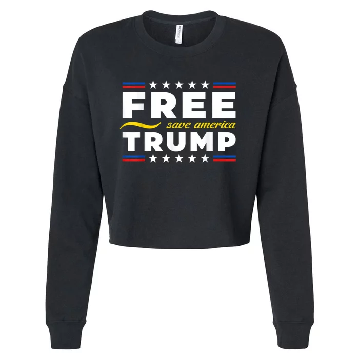 Free Trump, Free Donald Trump 2024 Cropped Pullover Crew