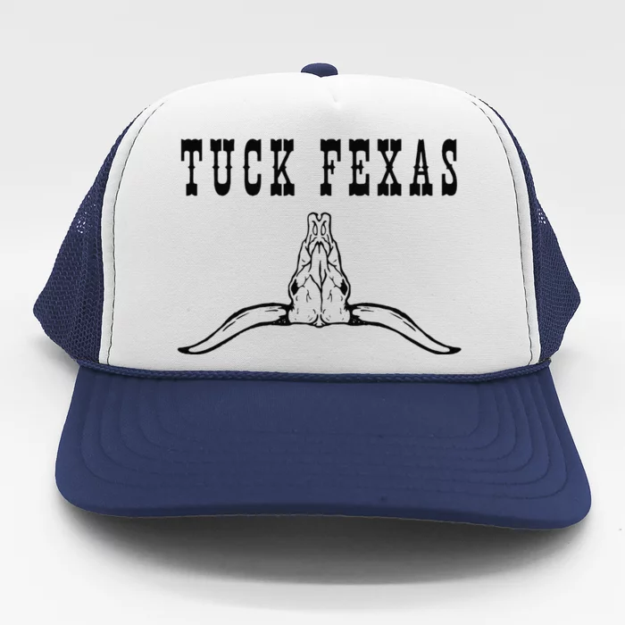 Funny Tuck Fexas Vintage Horns Down Trucker Hat