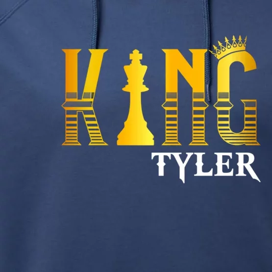 Funny Tyler First Name Great Gift King Tyler Meaningful Gift Performance Fleece Hoodie