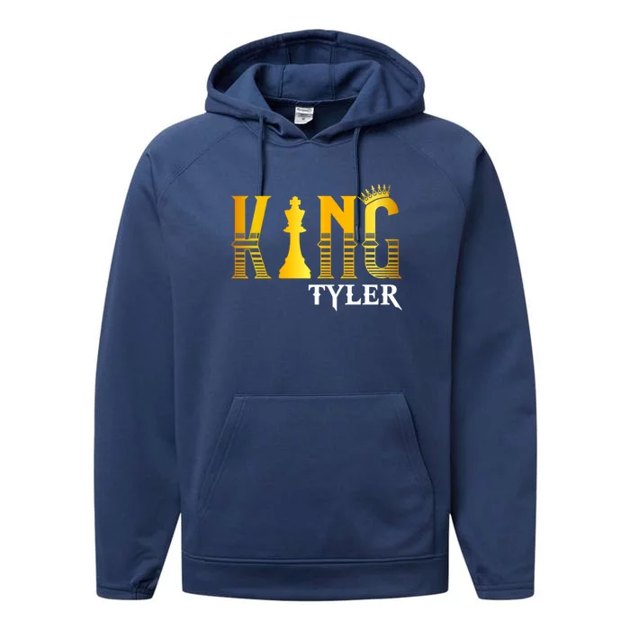 Funny Tyler First Name Great Gift King Tyler Meaningful Gift Performance Fleece Hoodie