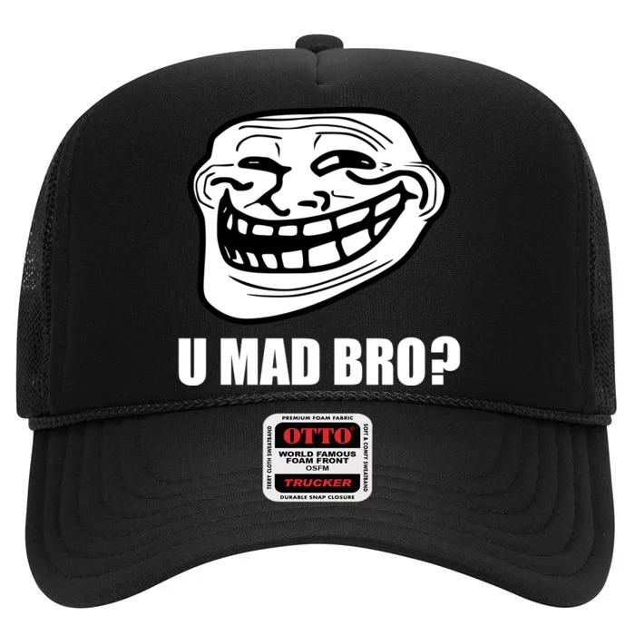 Funny Troll Face U Mad New High Crown Mesh Trucker Hat