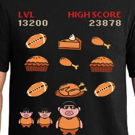 Funny Thanksgiving Food Lover Video Game Professional Gamer Gift Pajama Set