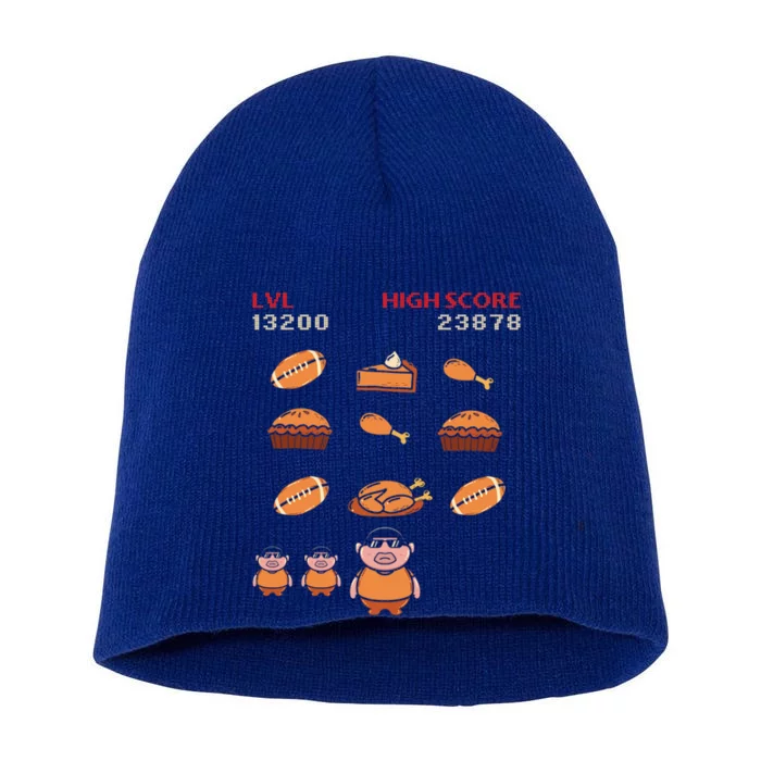 Funny Thanksgiving Food Lover Video Game Professional Gamer Gift Short Acrylic Beanie